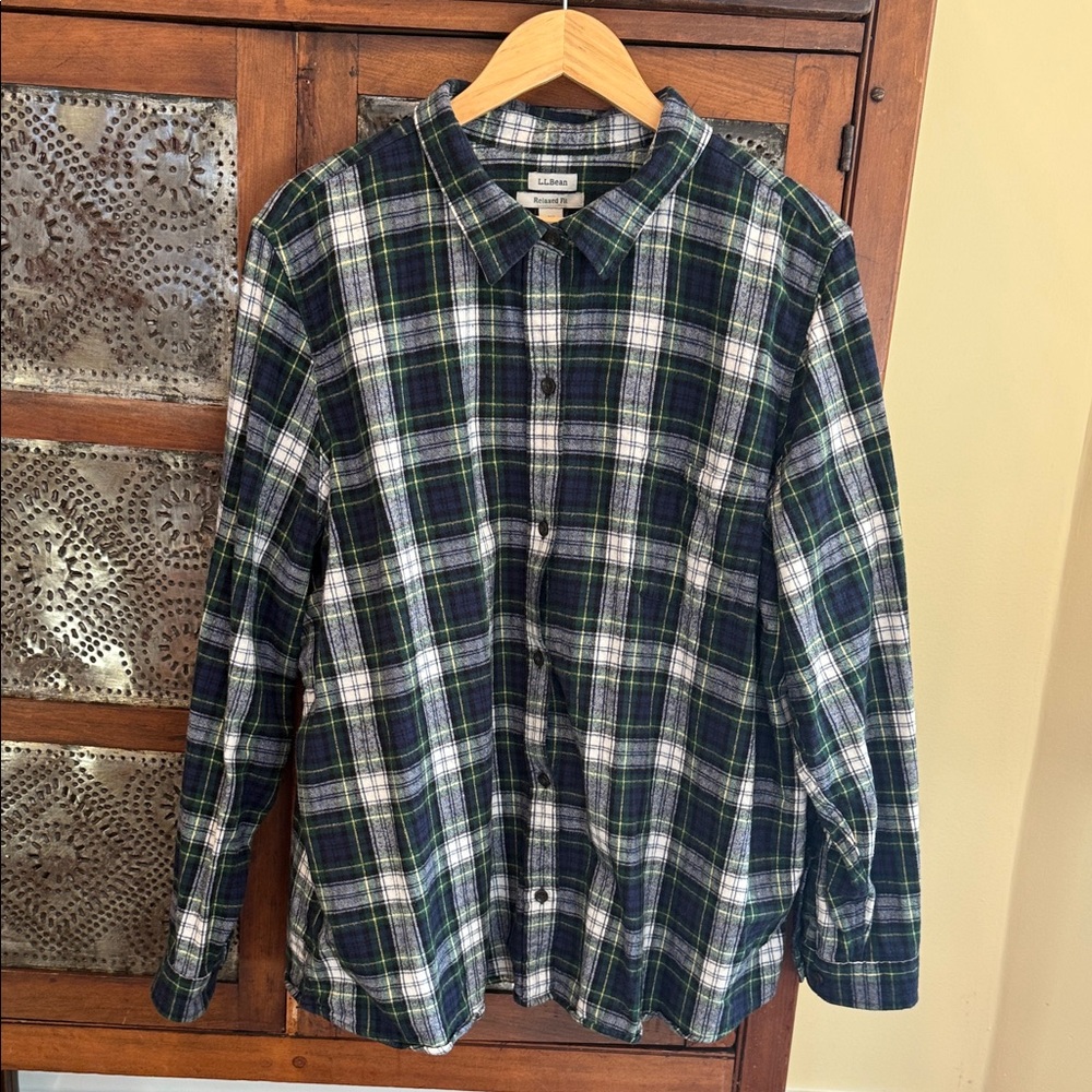 L.L. Bean Women’s Plus Size 3X Scotch Plaid Flannel Shirt